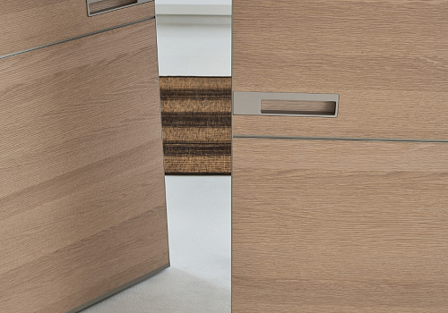 RADIUS double door: structure 304 platino, door panel 701 rovere taiga