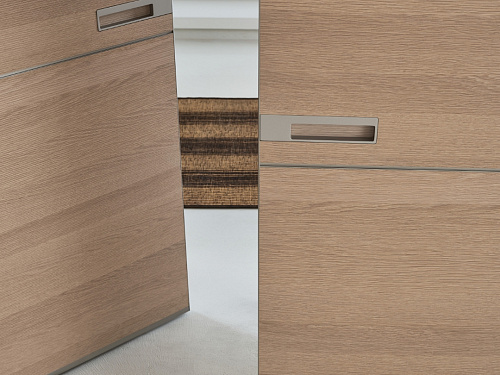 RADIUS double door: structure 304 platino, door panel 701 rovere taiga