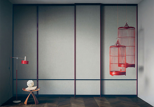 Стеновые панели и межкомнатная перегородка с отделкой из ткани Boiserie Lualdi Porte layer osaka