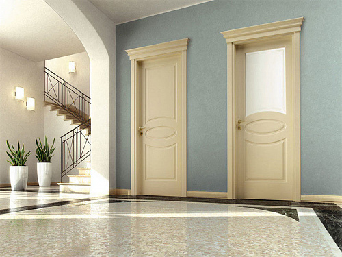 Межкомнатная глухая дверь и дверь со стеклом Classic Ghizzi Benatti d3e