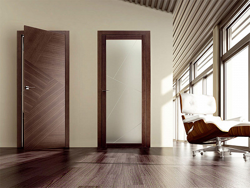 Межкомнатная глухая дверь и дверь со стеклом Design Ghizzi Benatti rio cn spazio